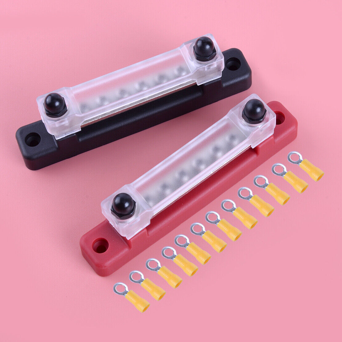 Set Auto & Marine Busbar Bus Bar Power Distribution Block 6 Way 12V 150A Acc