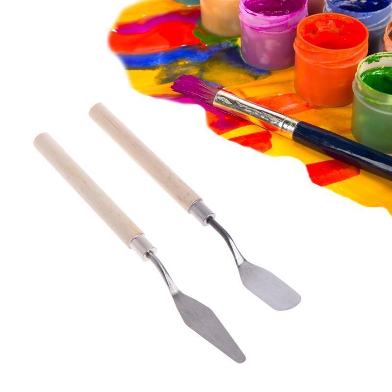Palette Spatula 2Pcs Artist Metal Knives Set Color Blending Set Accessory