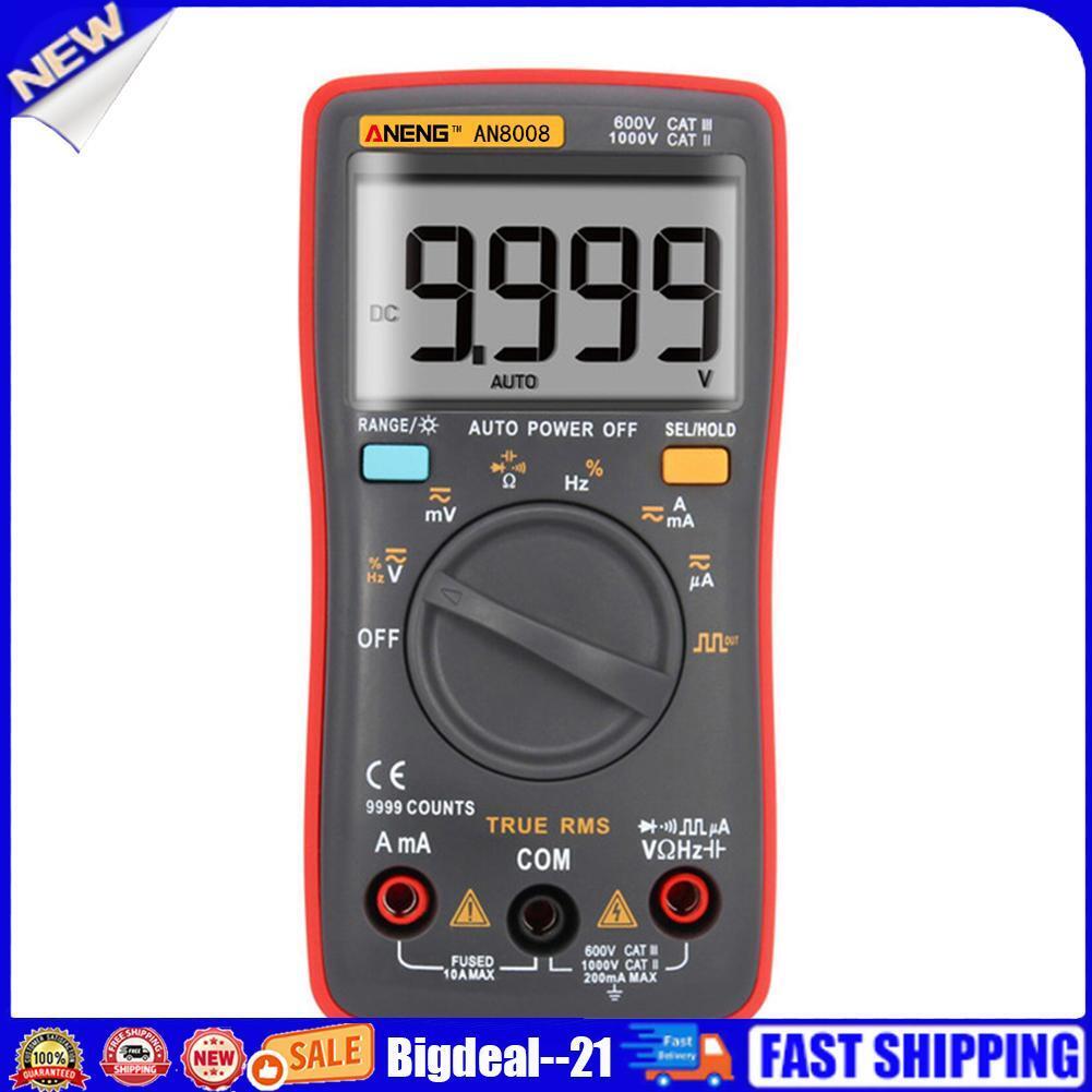 AN8008 True-RMS Digital Multimeter 9999 Counts Square Wave Voltage Ammeter