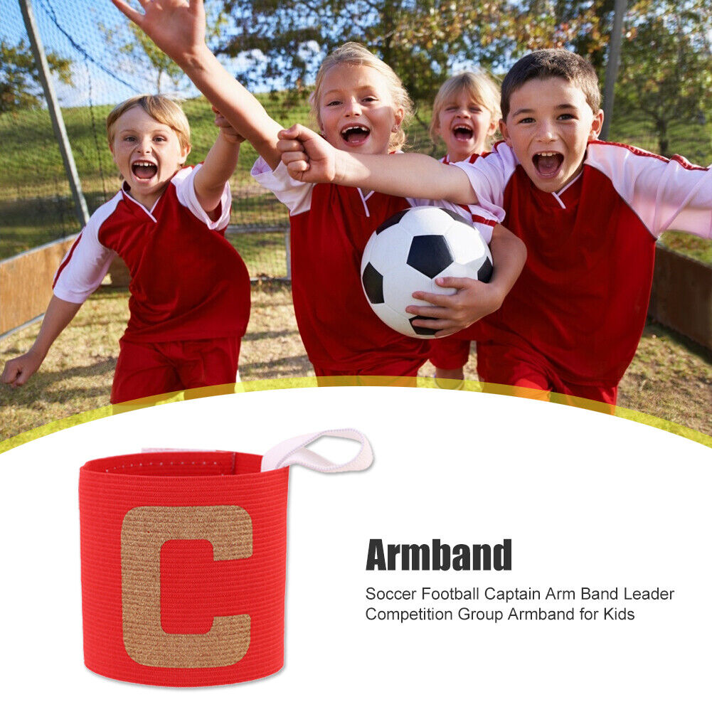 Soccer Football Captain Arm Band Leader Competition Armband for Kids (Red)