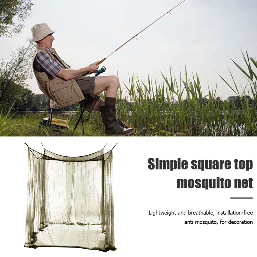 Summer Single Mosquito Net Portable Folding Bug Mosquito Netting Army Green