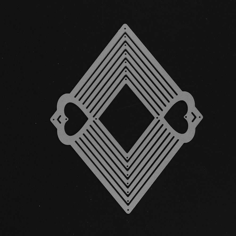 Rhombus Heart DIY Metal Stencil for Scrapbook Craft Embossing Cutting Die