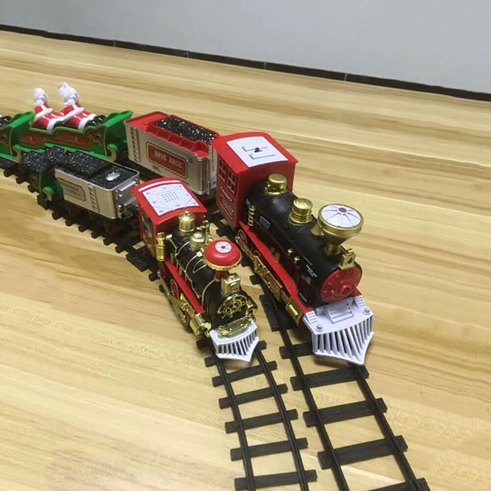 Classic Electric Simulation Rail Christmas Steam Train Track Set Kids Xmas Gift