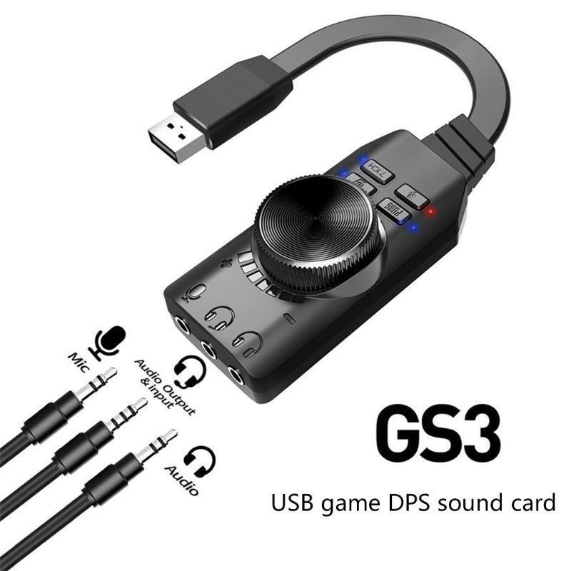 External USB Sound Adapter for Earphone Headphone Microphone PC Plug and Play