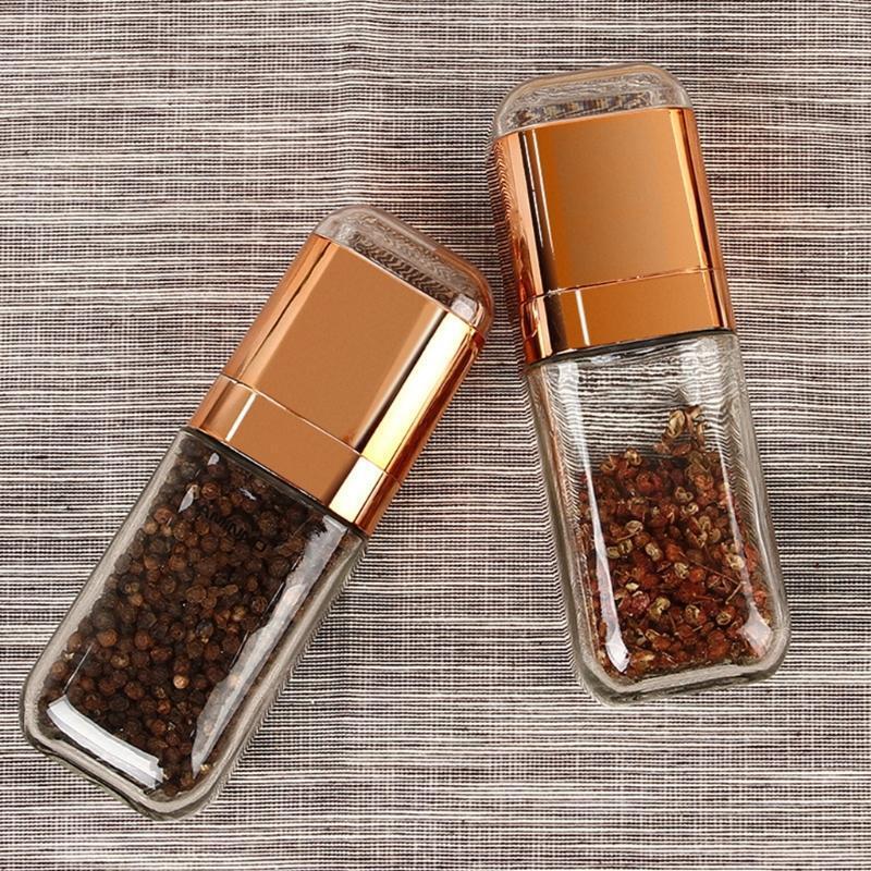 Portable Manual Salt And Pepper Mill Glass Bottle Spice Seasoning Grinder Muller