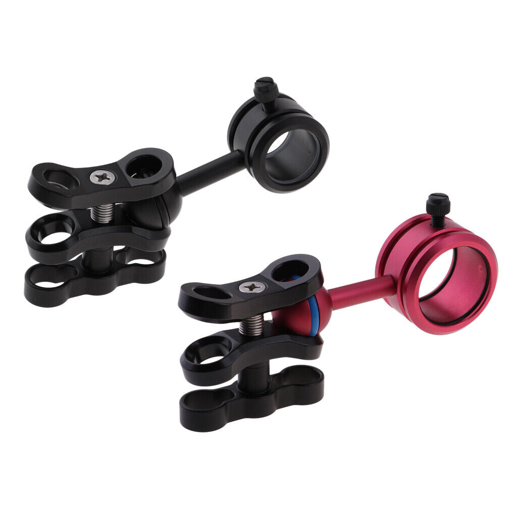 Light Holder Clamp Ball Joint Arm Bracket for Diving Flashlight Red 25mm