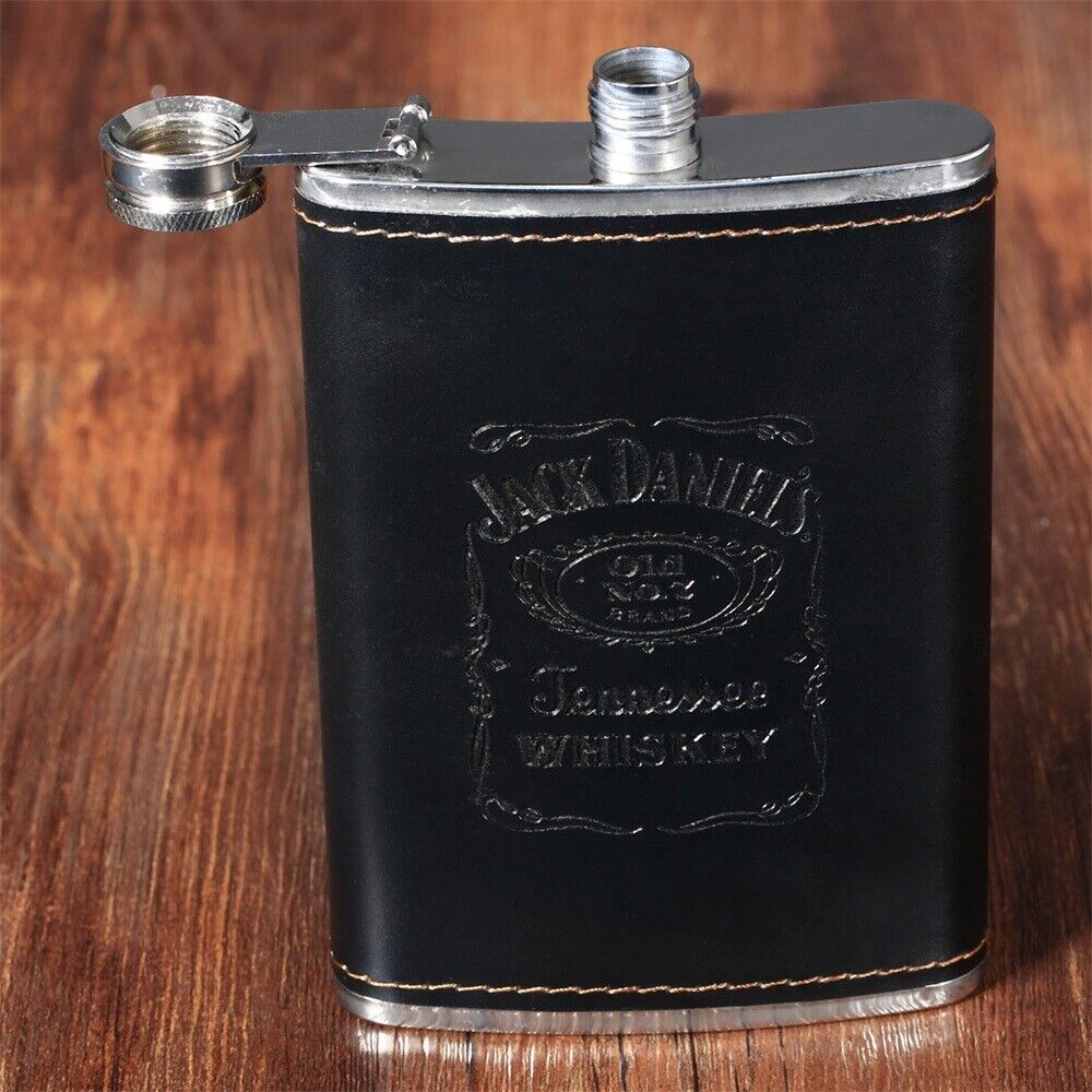 Luxury Black 9oz Pocket Liquor Hip Flask Whiskey Alcohol Wine Flagon Bottle Gift