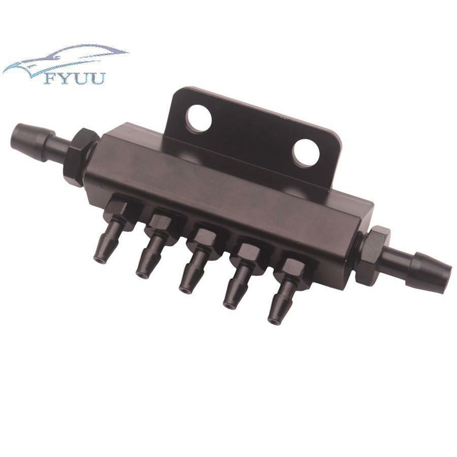 Black 5 Port Car Vacuum Block Manifold Intake Fuel Gas Wastegate Turbo Boost