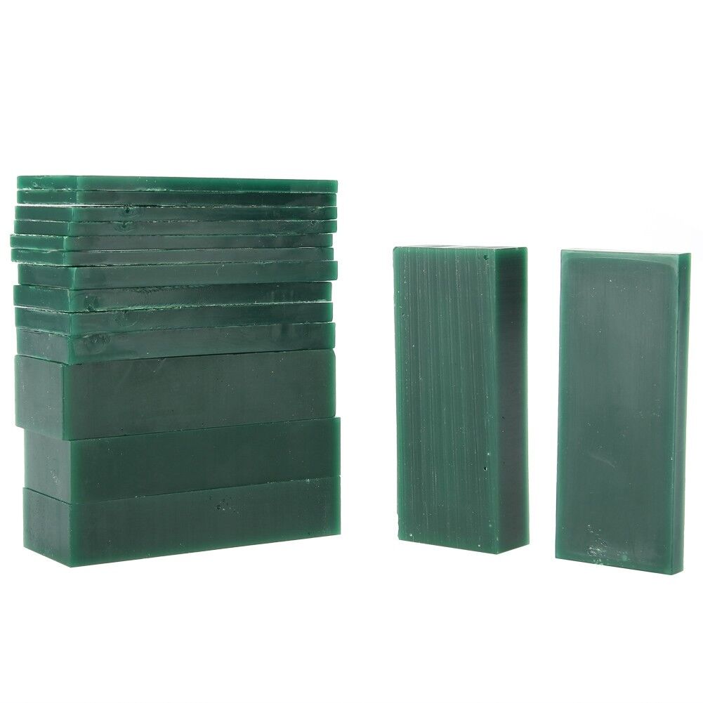 15-Piece Dark Green Jewelry Pattern Making Carving Melting Hard Wax Block