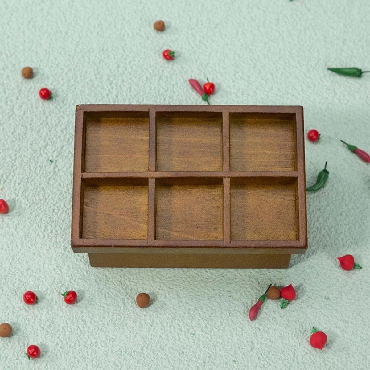 1:12 Scale Mini Wooden Vegetable Rack Shop Vegetable Fruit Display Shelf