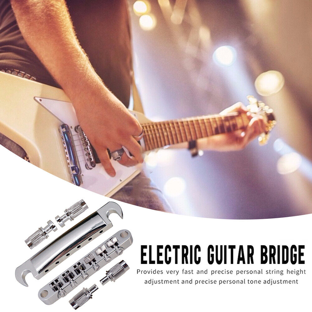 Guitar Saddle Bridge Locking Roller 6 String for LP Electric Guitar Replace