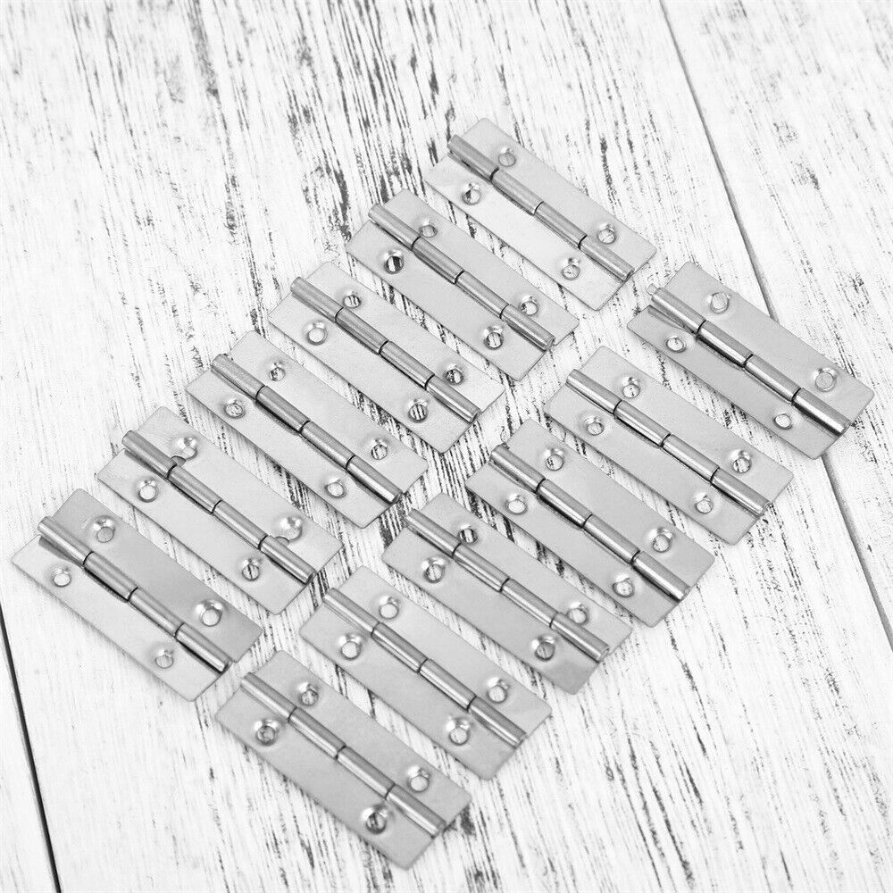 New 12x Stainless Steel Cabinet Window Door Hinges Jewelry Box Cupboard Hardware