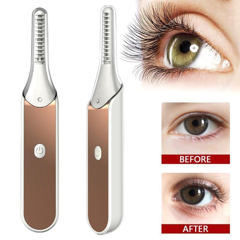 Heated Eyelash Curler with 4 Temperature Modes USB Rechargeable for Quick Makeup