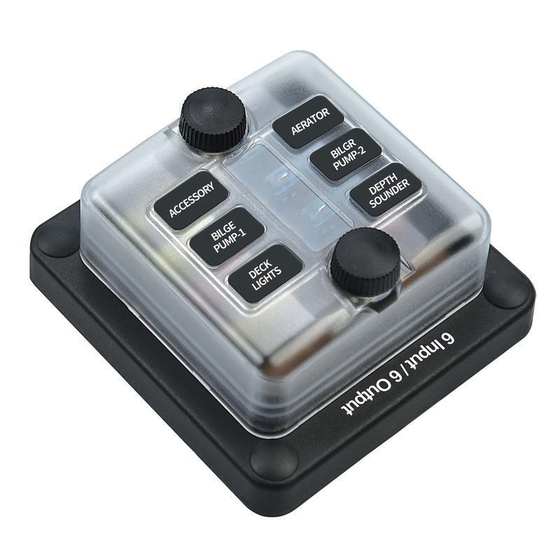 6 Way Marine Blade Fuse Box Block Holder Panel for Truck Boat Power Distribution