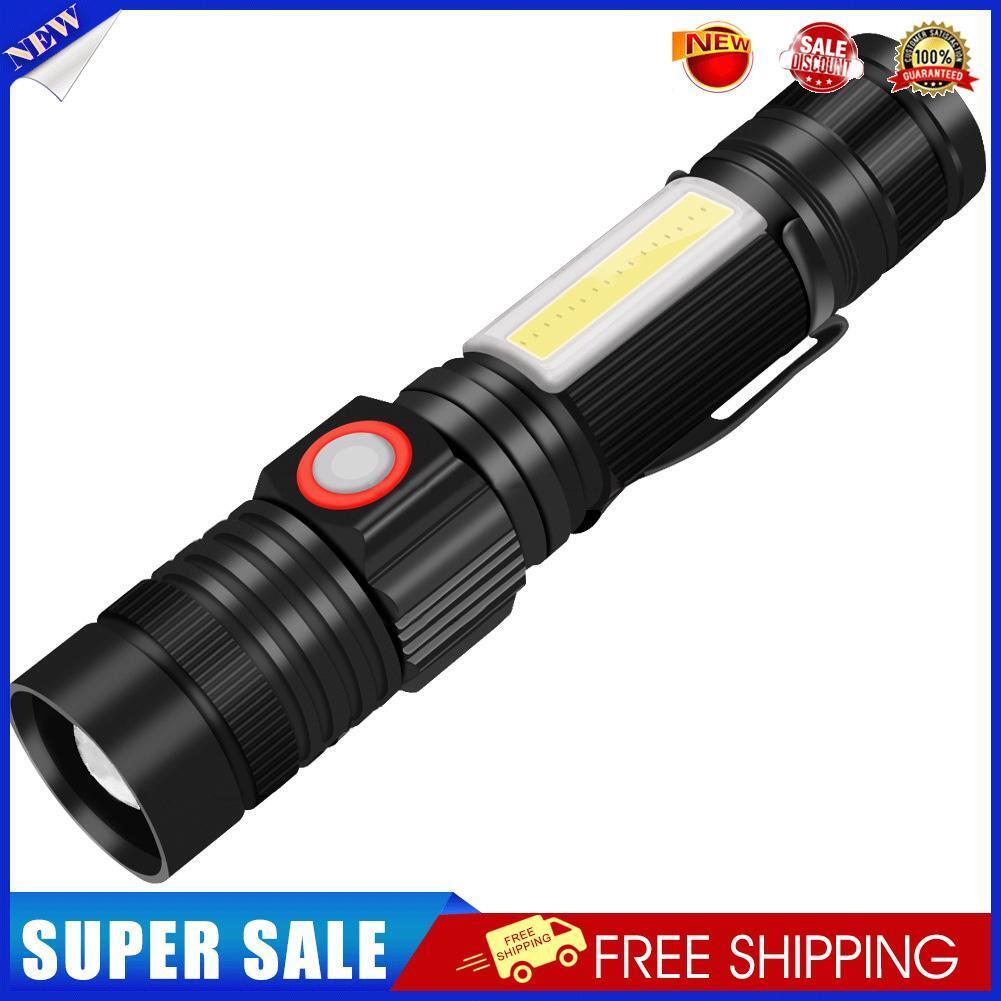 USB COB LED Working Light 4 Modes T6 400LM Outdoor Camping Zoom Torch Lamp