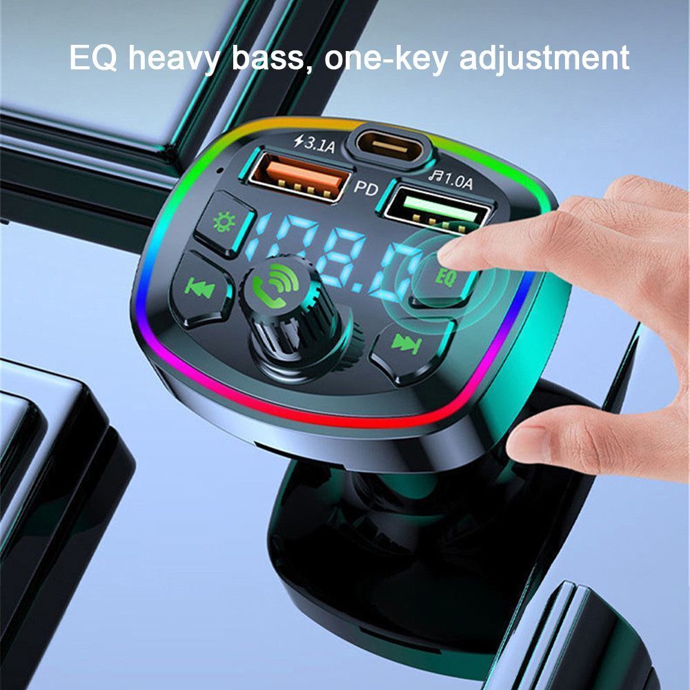 Fast Charger Adapter Car FM Transmitter Radio MP3 Player Wireless Bluetooth 5.0