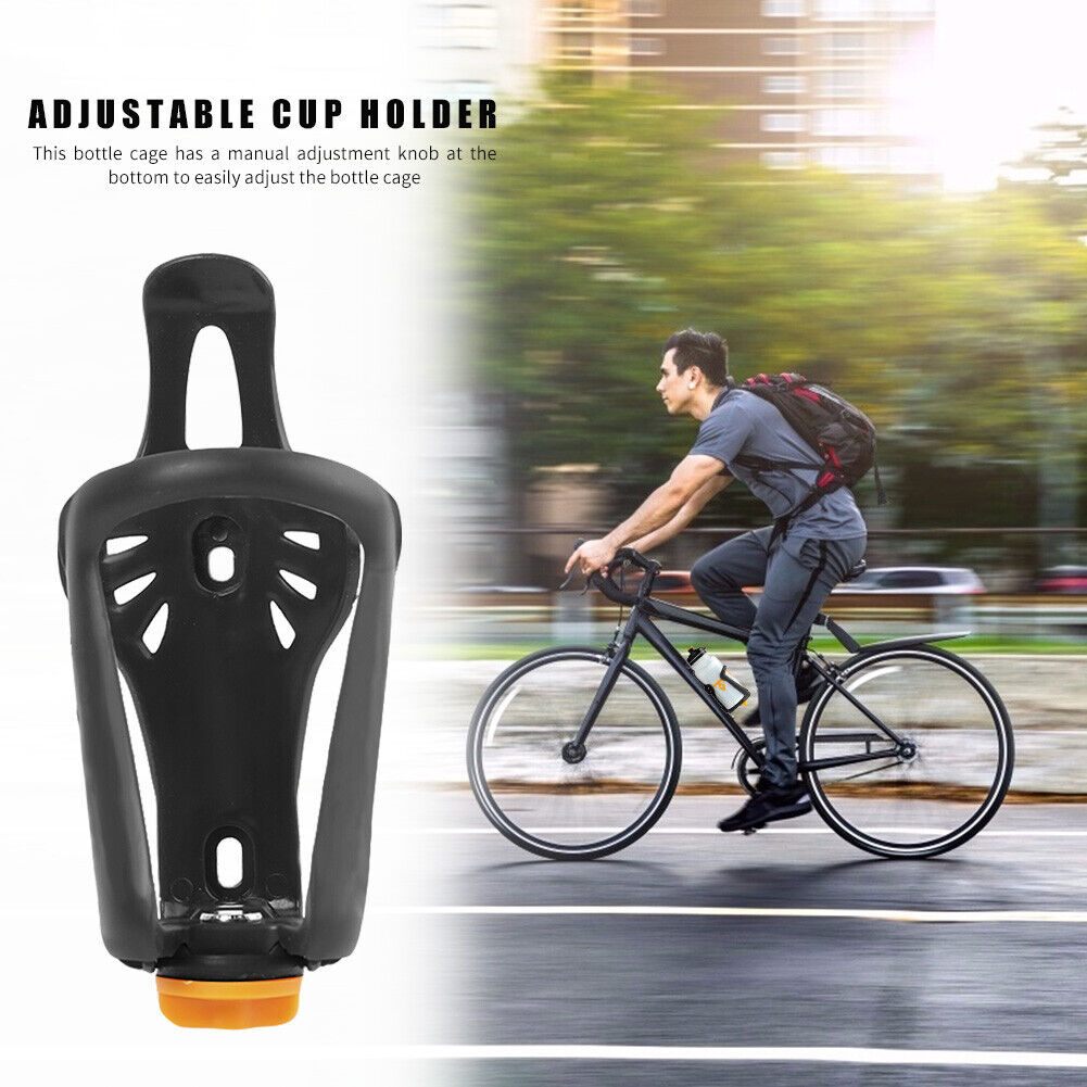 Bicycle Water Bottle Holder Adjustable Bike Kettle Support Bracket (Black)