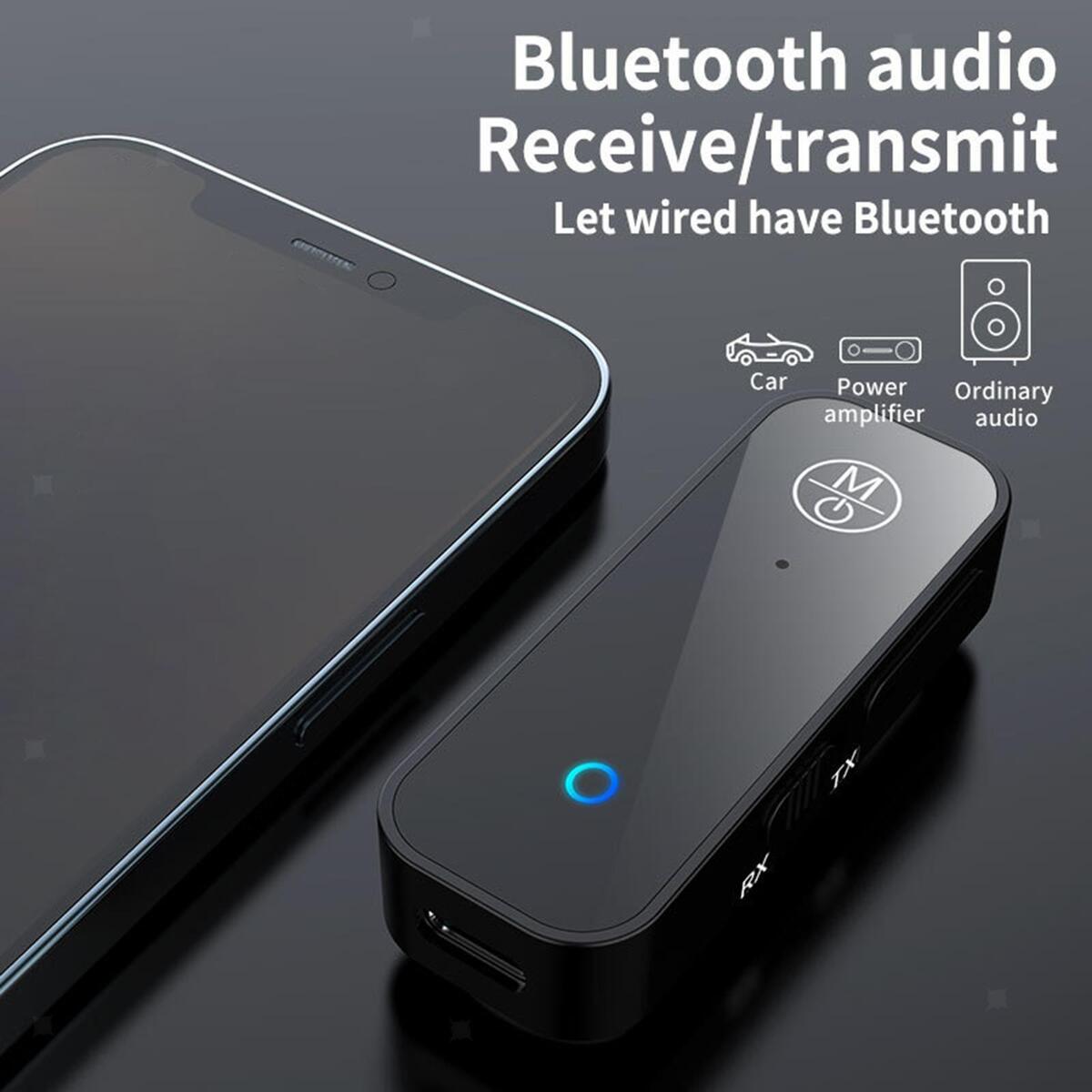 2 in 1 5.0 Adapter 3.5mm AUX Dongle Adapter, Transmitter Receiver Rechargeable