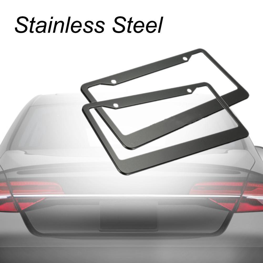 2pcs 12in x 6in Stainless Steel Car Auto License Plate Frame Covers Kit
