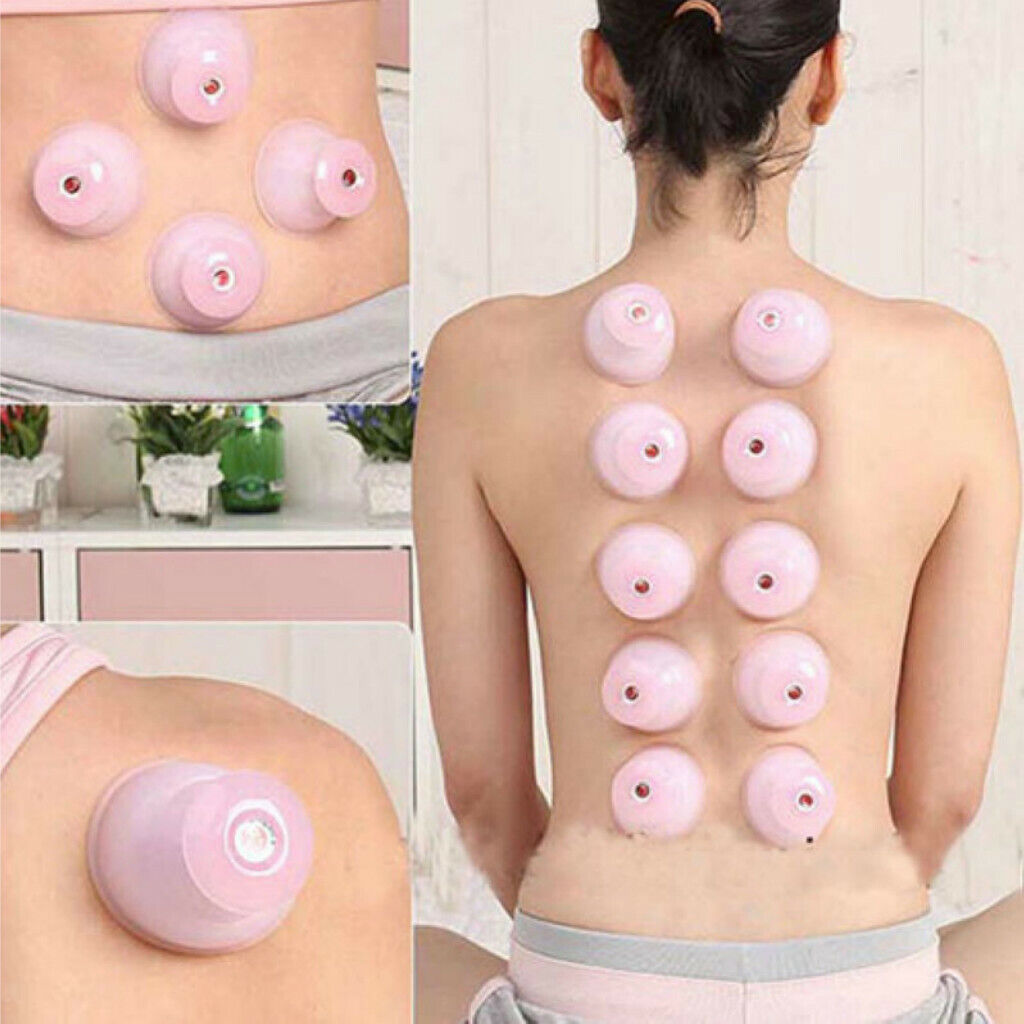 12Pcs Silicone Vacuum Massage Cupping for Massage Therapy Release Collagen