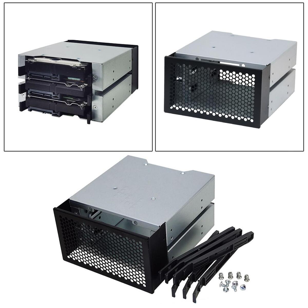 Dovewill 3 Slots 3.5" inch HDD Hard Drive Cage Bracket SATA Enclosure Tray Caddy