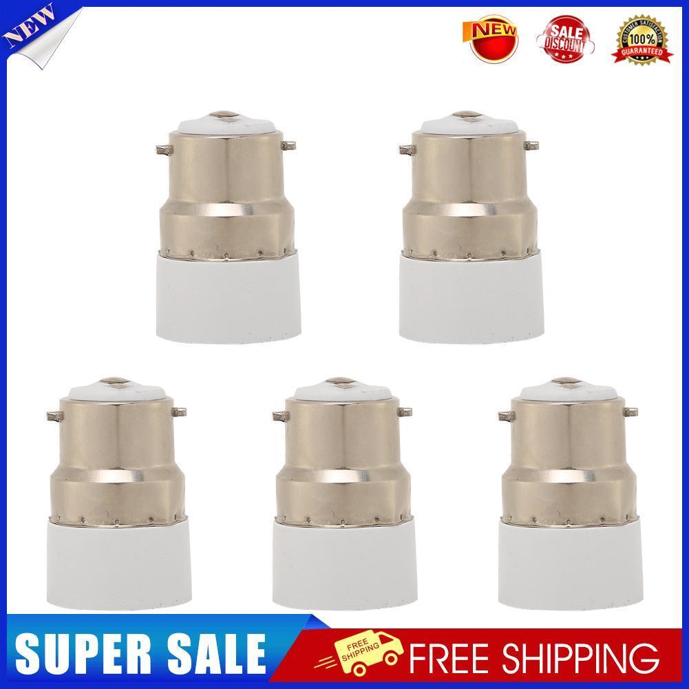 Adjustable Screw B22 to E14 Lamp Holder LED Light Adapter Converter (5pcs)