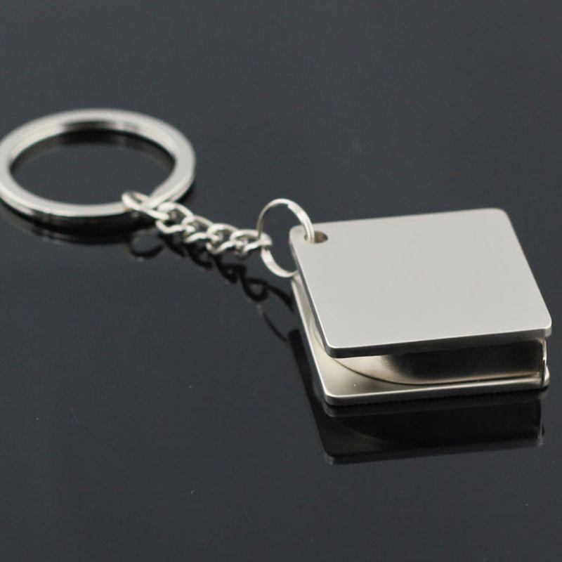 Portable Band Tape Key Chain Metal Ruler Tape Measure Key Ring Line Tape Tools