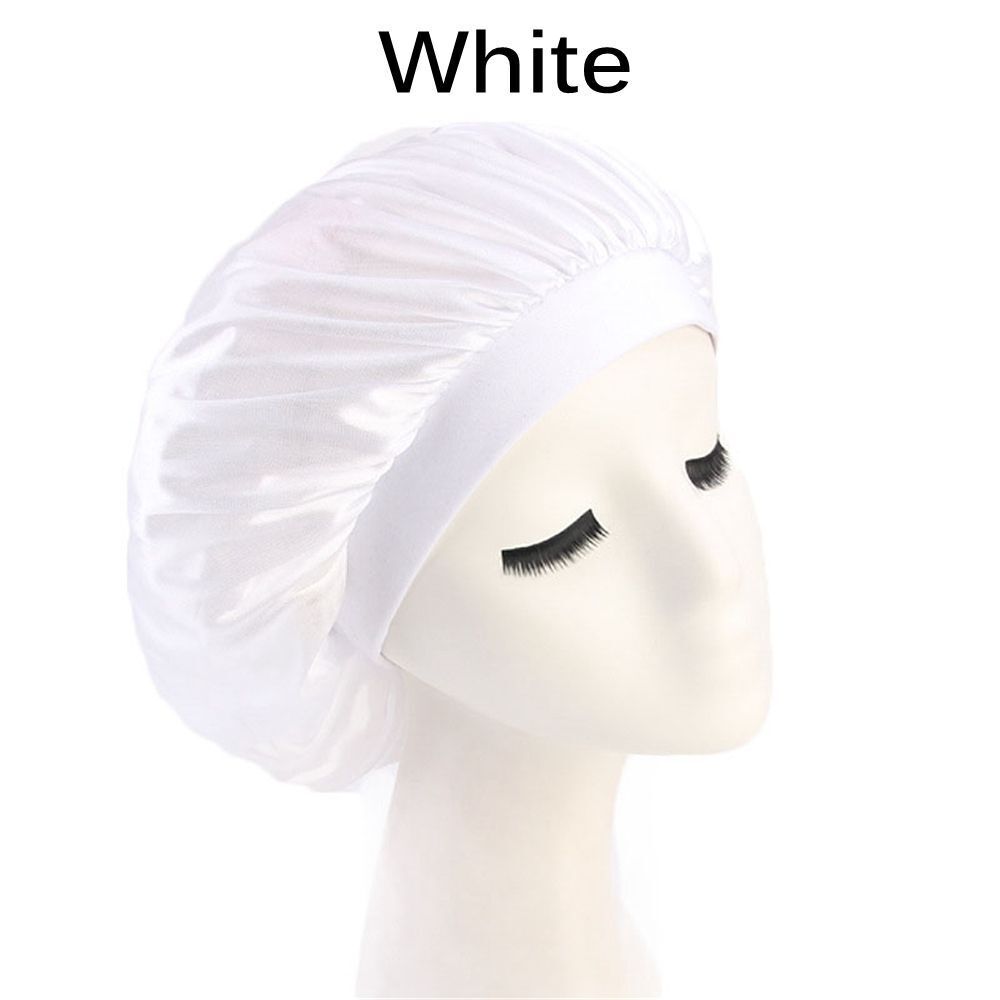 Night Sleep Wide Band Head Cover Bonnet Headwrap Chemo Cap Satin Stretch Hat