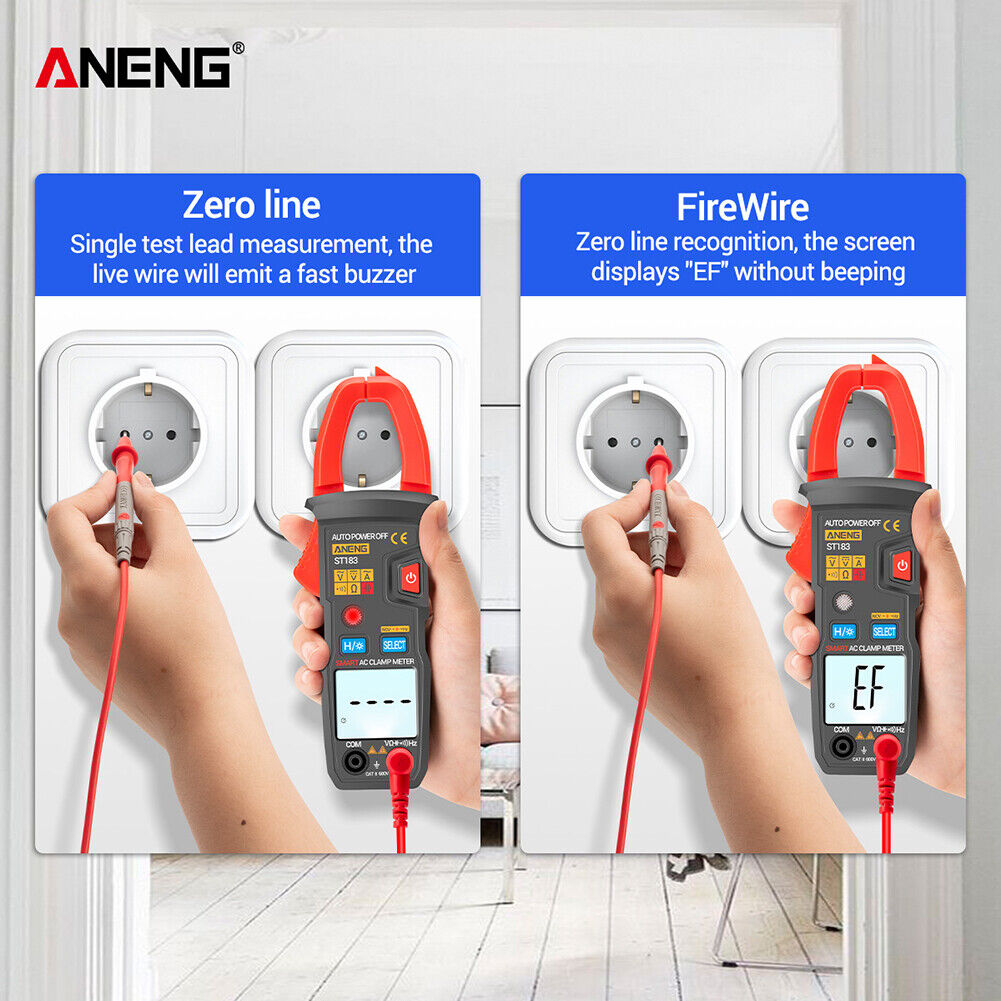 ANENG ST183 True RMS Digital Clamp Multimeter AC/DC Voltage Current Meter