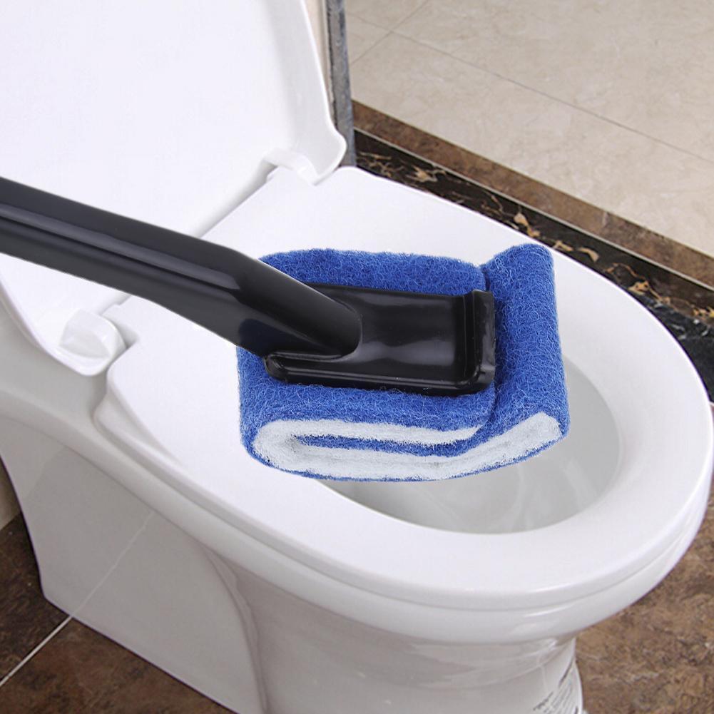 Plastic Long Handle Bathroom Toilet Scrub Lavatory Cleaning Brush(Black)