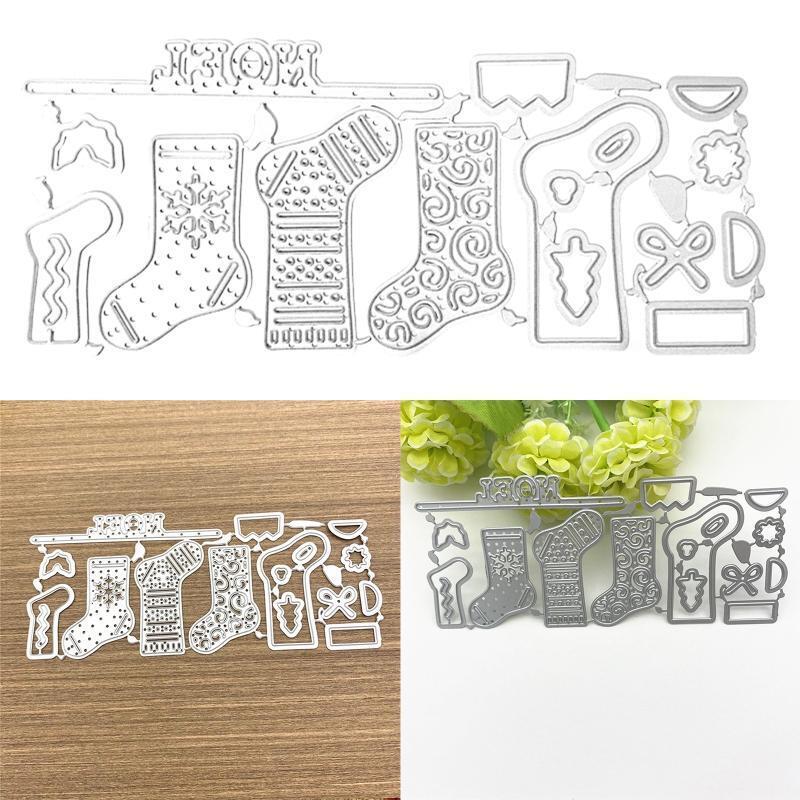 Christmas Socks Metal Cutting Dies Stencil Scrapbooking DIY Album Stamp Emboss