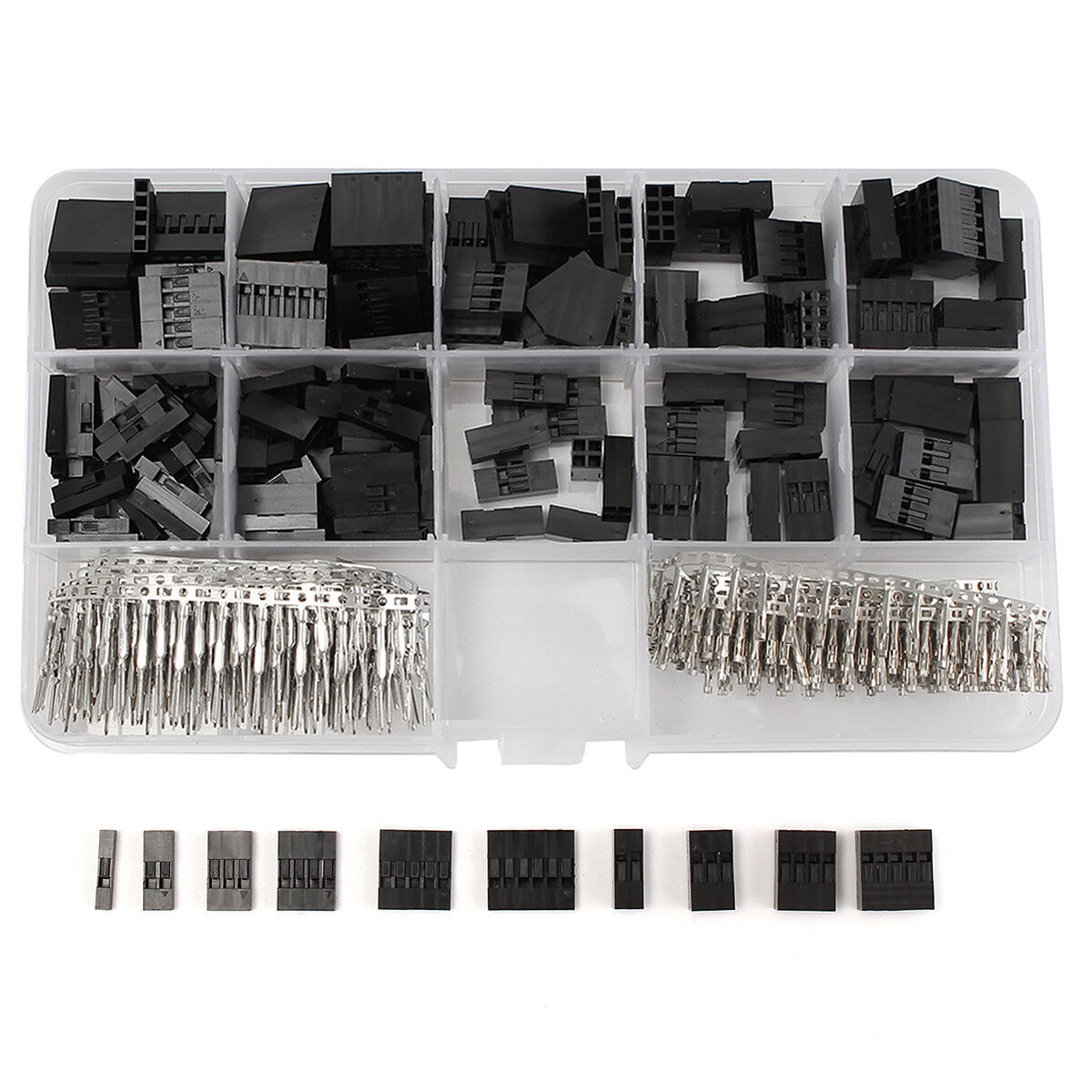 620Pcs 2.54mm Wire Jumper Housing Pin Connector Terminal Crimping Tool