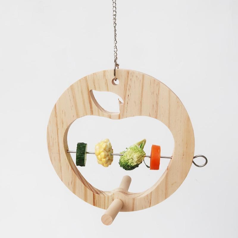 Bird Food Holder with Perch Parrot Vegetable/Fruit Feeder Hanging Treat Skewer