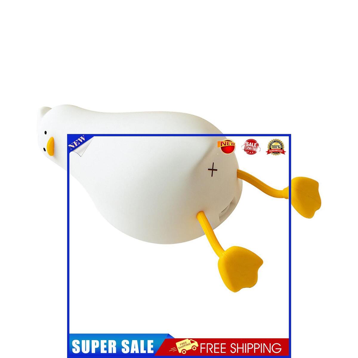 LED Night Light - Lying Duck Bedside Nursery Touch Lamp for Kids (Yellow)