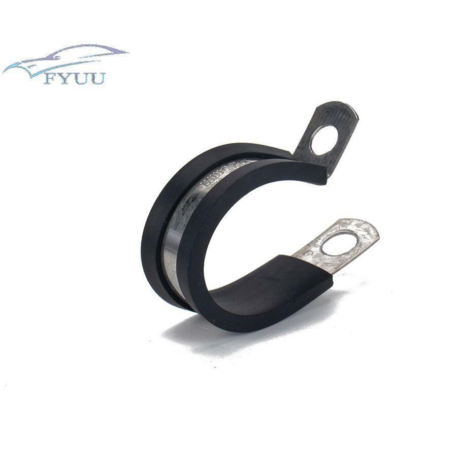 46pcs Universal 8 Kinds Stainless Steel Cable Clamp Rubber Cushioned Tube Holder