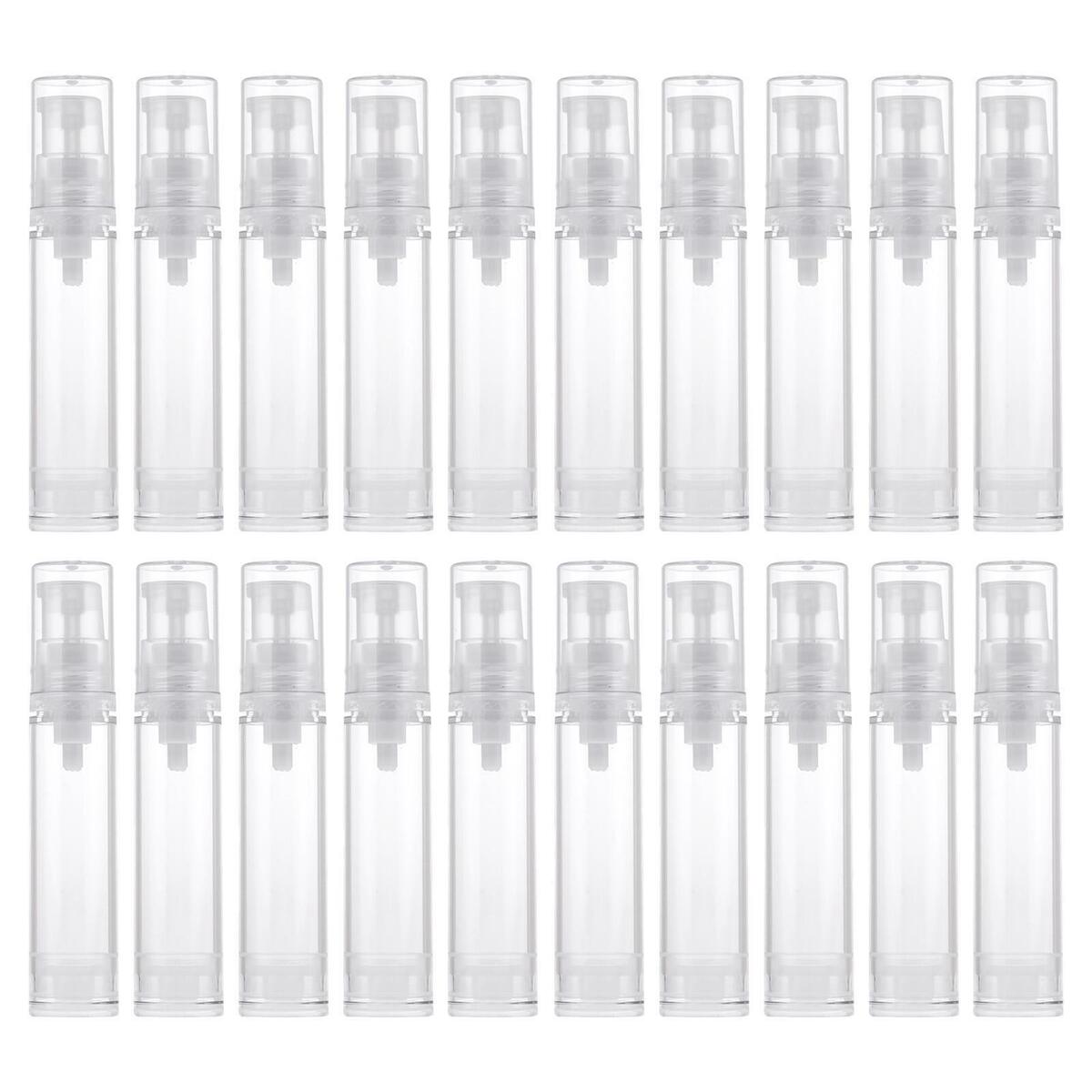4x 10ML Clear Empty Refillable Airless Pump  Lotion Bottle Cosmetic
