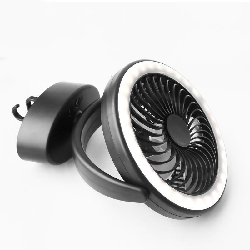 Portable Camping Fan with LED Lantern 4000mAh Battery Operated USB Desk Fan