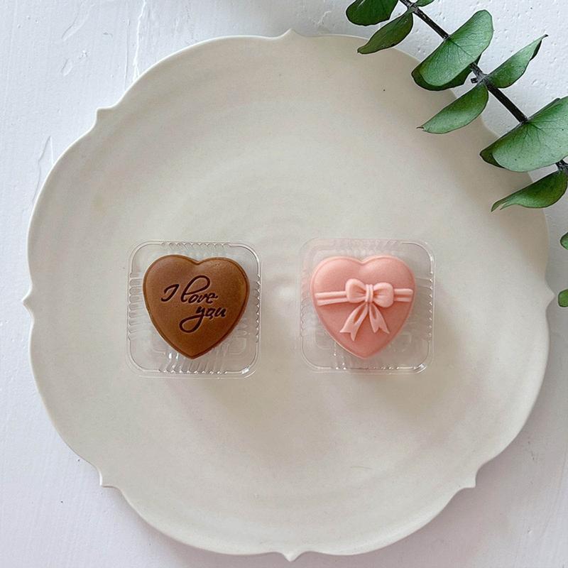 20g Little Heart Shape Plastic Mooncake Mold Mooncake Stamps Baking Accessories