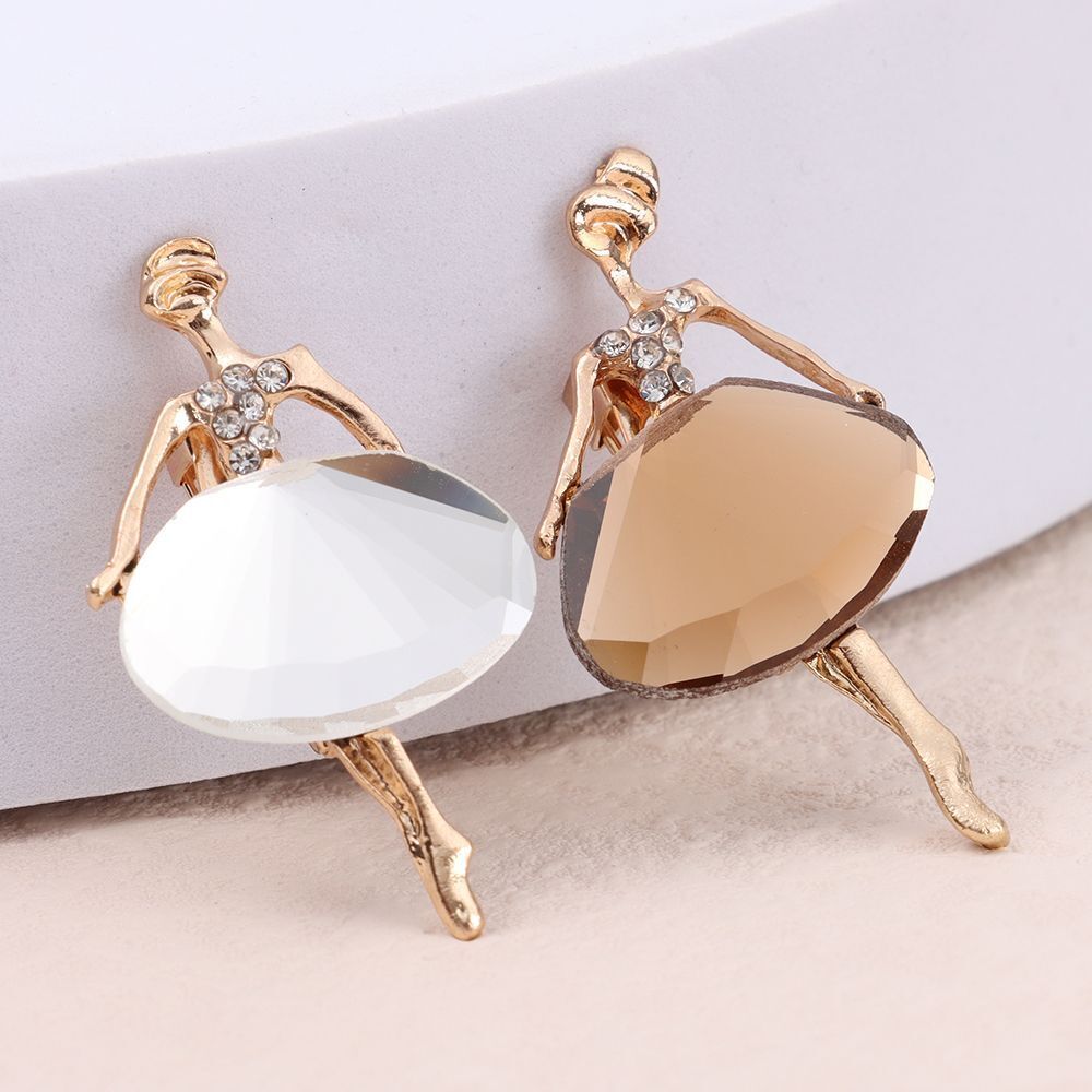 Jewelry Dancing Girl Brooches Crystal Badge Clothes Accessories Ballet Girl Pin