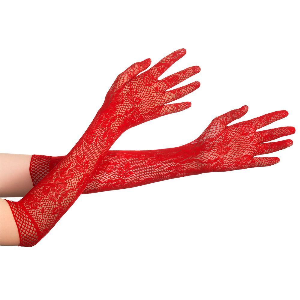 Floral Gothic Punk Mittens Christmas Halloween Gloves Lace Gloves Fancy Dress