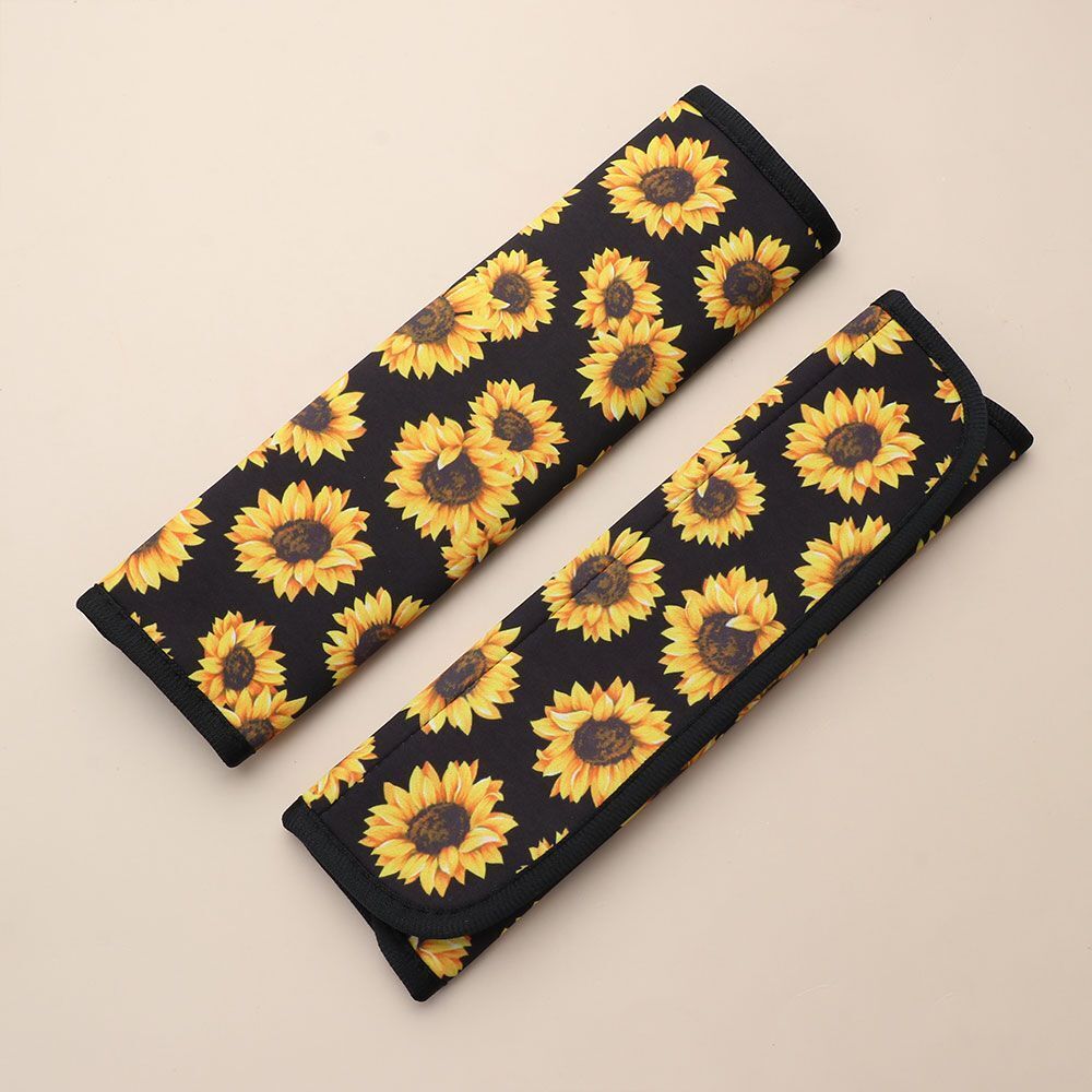 Car Seat Belt Pads Backpack Straps Sunflower Shoulder Seat Belt Cover Universal