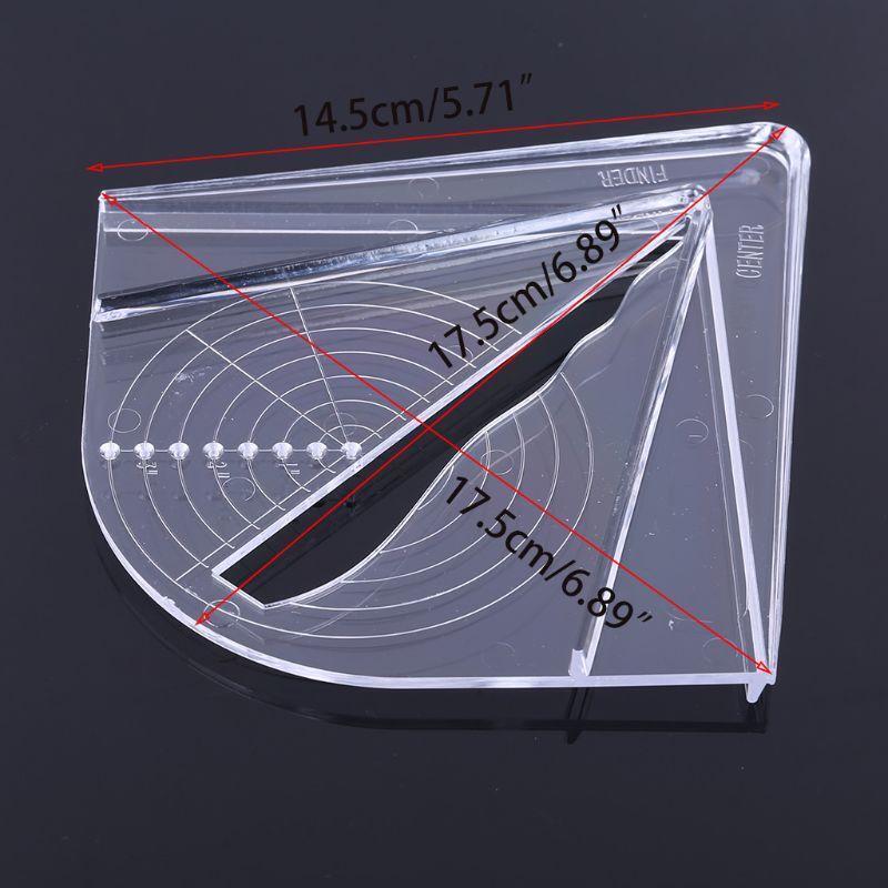 Plastic Center Finder Clear Woodwork Measuring Tool for Square Round Octagon