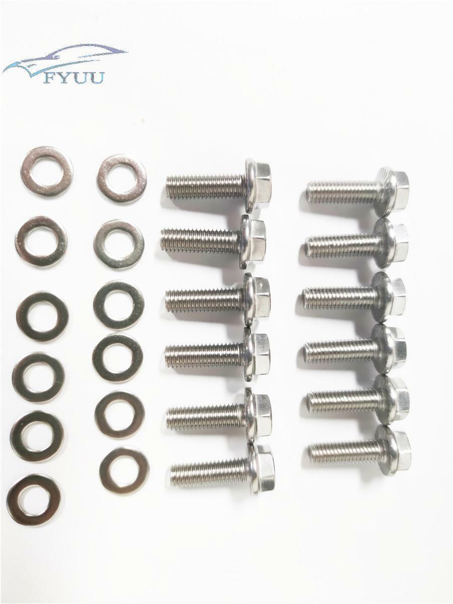 12× Stainless Steel Exhaust Manifold Bolts M8 x 25mm For Chevy GM V8 LS1 LS2