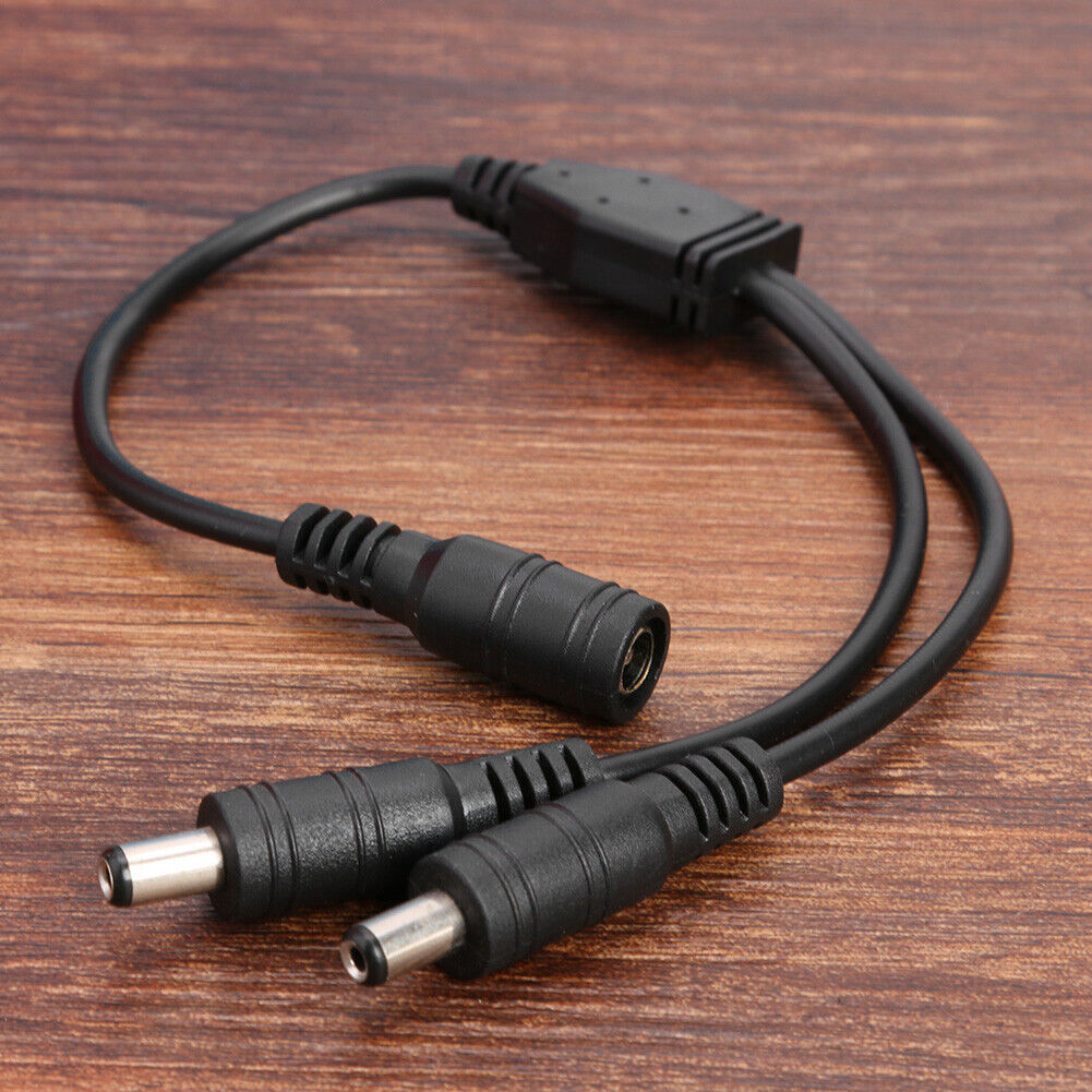 2.1x5.5mm 1 Female to 2 Male DC Power Splitter Plug Cable for CCTV Camera