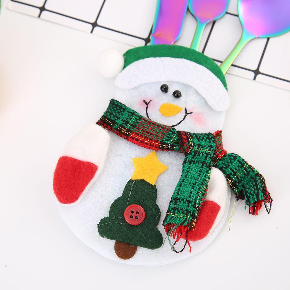 1pc Christmas Snowman Cutlery Bags Dining Table Cutlery(Snowman 1)