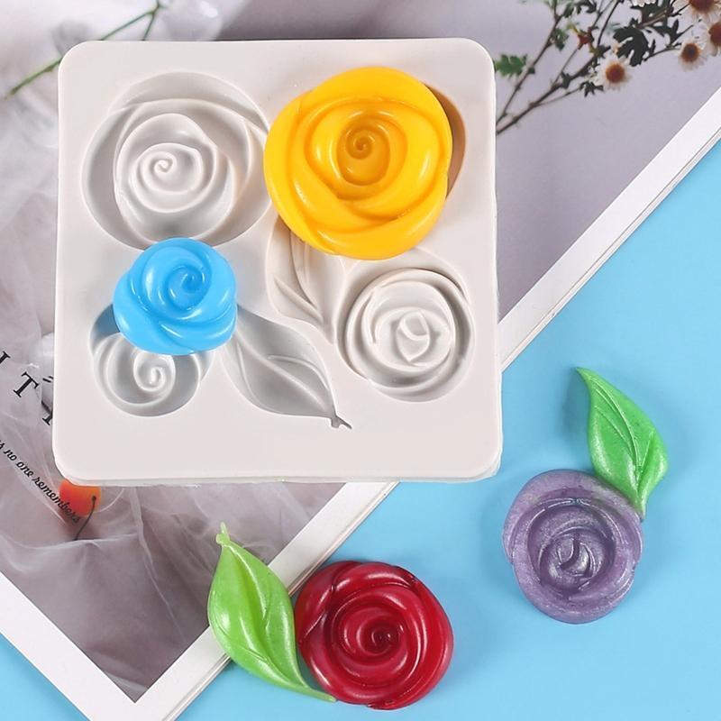 Rose Chocolate Cake Molds Handmade DIY Cake Fondant Decoration Soap Making Mould