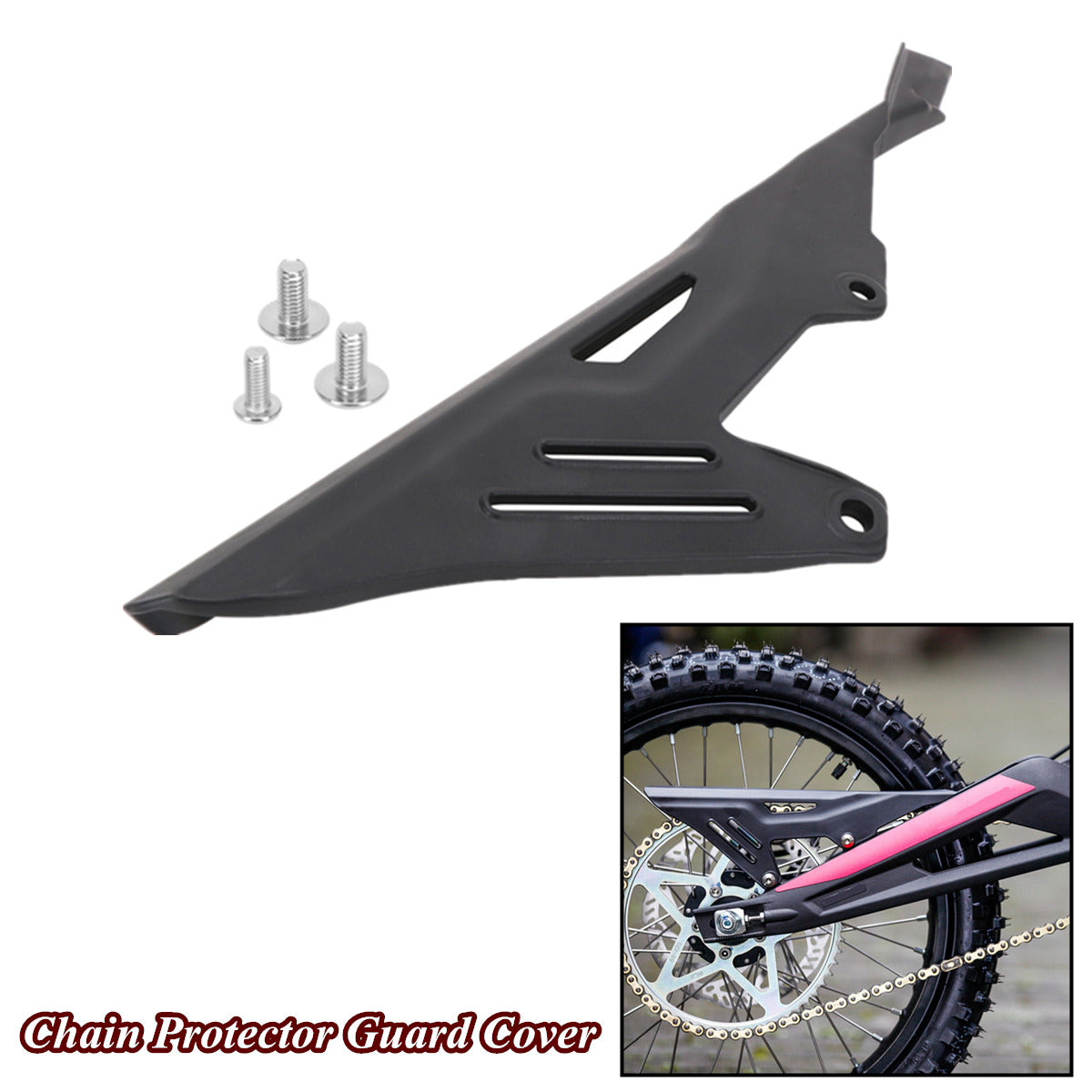 Black Plastic Chain Protector Guard Cover For Sur-Ron Light Bee Electric Vehicle