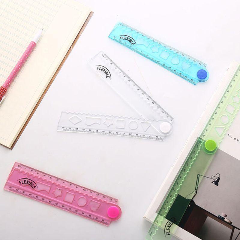 30cm Korean Flexible Folding Ruler Multifunction Plastic Drawing Rulers Office