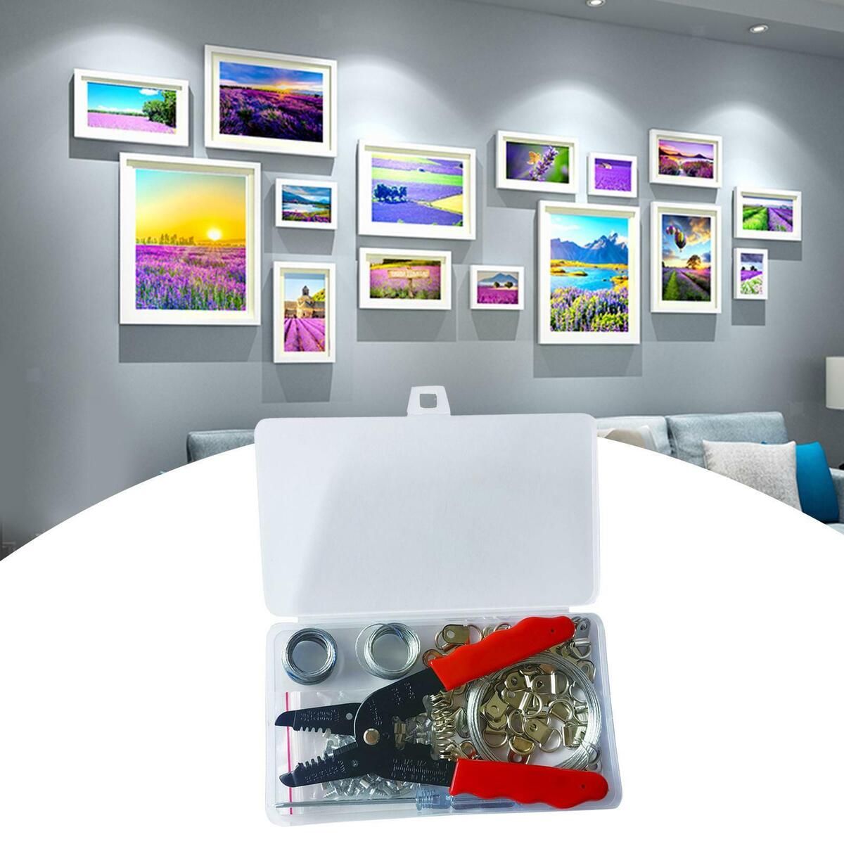 140x Double Picture Hanging Kit Photo  Hooks Rust Resistant with Nails