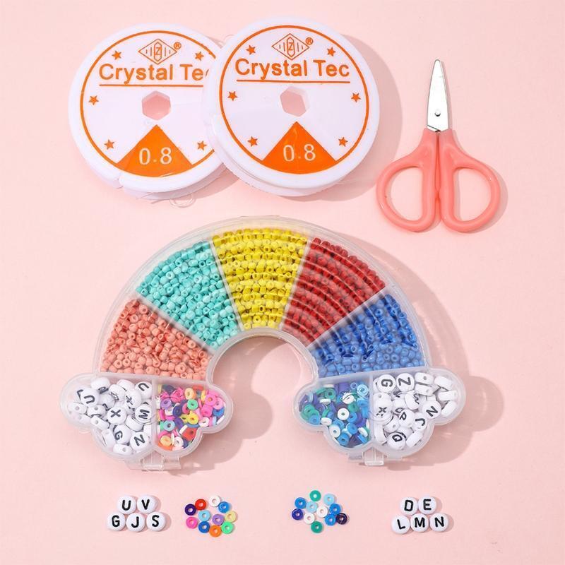 Rainbow Boxed Acrylic Beads Kit Assorted DIY Beads Mixed Suit Beaded Material